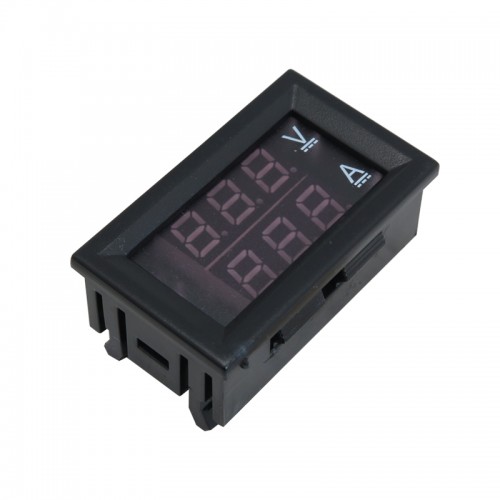 ماژول نمایشگر ولتاژ و جریان DC، با قابلیت نمایش 100 ولت و 10 آمپر، مناسب برای پروژه‌های الکترونیکی.