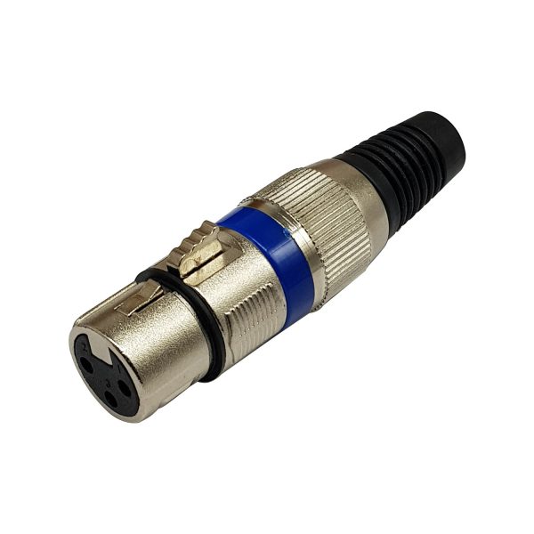 فیش کنون XLR مادگی سرکابلی دور آبی